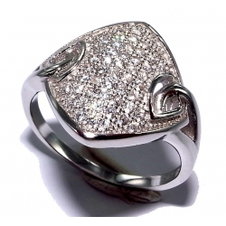 Bague argent rhodié 3,3g T 50 à 60 zircons