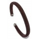 Bracelet acier ouvert  finition marron