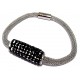 Bracelet acier 19cm strass fermoir aimant