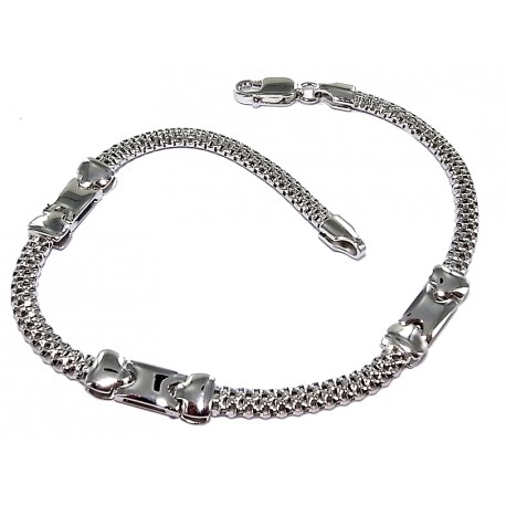 Bracelet argent rhodié 3,2g 18,5cm