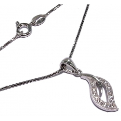 Collier argent rhodié 3,6g  40cm zircons