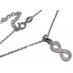 Collier argent rhodié 3,5g  38+5cm zircons