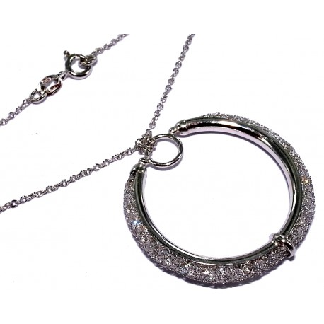 Collier argent 4,2g 42cm rhodié strass