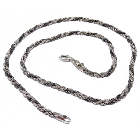 Collier argent 5,7g 42cm rhodié 2 tons