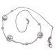 Collier argent 3g rhodié 40+2cm perles imitation et cristal