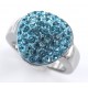 Bague acier l 316 strass bleus tailles 52/54/56/58