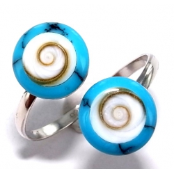 Bague argent reglable 2.1g howlite et oeil de shiva