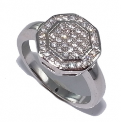 Bague argent 3,9g rhodiée zircons t 50 à 60