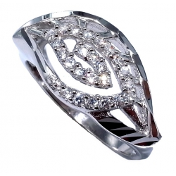 Bague argent rhodiée 3,4g zircon  t 50 à 60