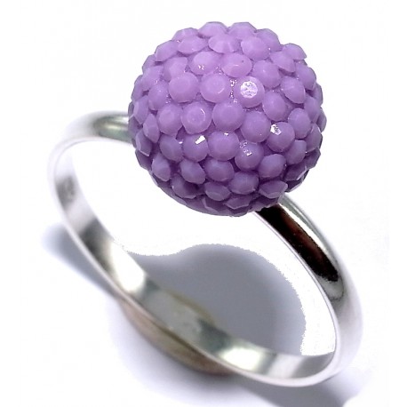 Bague argent 0,9g taille 50 à 60 résine violette