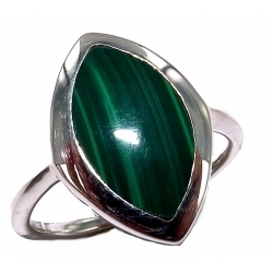 Bague argent 2g taille 50 à 60 malachite