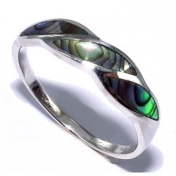 Bague argent 1,3g t 48 à 58 nacre abalone