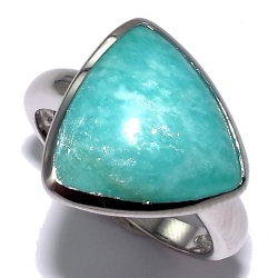 Bagues argent bague argent rhodié 3,4g amazonite t 50 à 60