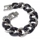 Bracelet acier et céramique noire l 316 20cm