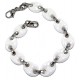 Bracelet acier et céramique blanche l 316 20cm