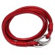 Bracelet acier cuir rouge