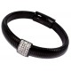 Bracelet acier noir et strass