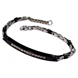 Bracelet acier 20cm 2 tons strass