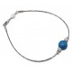 Bracelet argent 3g 19cm rhodié poudre cristal  bleu