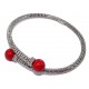 Bracelets argent bracelet argent rhodié 7g ouvrant perles imitation rouge