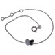 Bracelets argent bracelet argent rhodié 1,3g 17+2cm zircons noirs