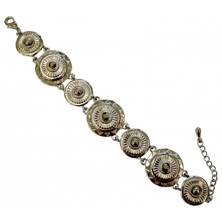 Bracelet fantaisie métal et strass argent