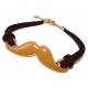 Bracelet fantaisie moustache cordon marron