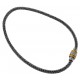 Collier acier l 316 40cm bicolore cristal noir