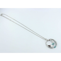 Collier argent rhodie 9.1g 38+5cm  epoxy bleu