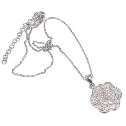 Collier argent 5,7g 38+5 cm rhodié zircons