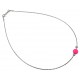 Collier argent 4,2g 40cm rhodié poudre cristal rose