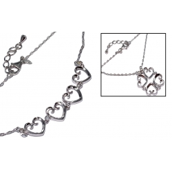 Collier argent 5,8g 40+3cm rhodié modulable zircons