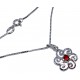 collier argent 3,4g 38+5cm rhodié rubis synthétique