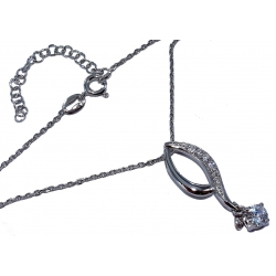 collier argent 3,5g 38+5cm rhodié zircons