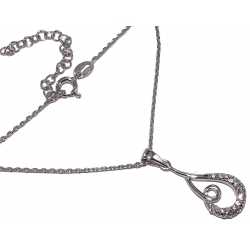 collier argent rhodié 3,5g 38+5cm zircons