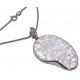 collier argent rhodié 6,5g 45cm quartz cristal et zircons