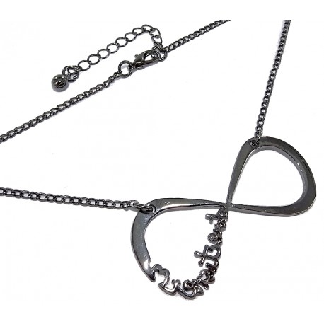 Collier fantaisie finition noire 43+5cm infini