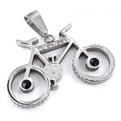 Pendentif acier l 316 vélo strass