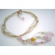 Collier pierres 60cm quartz rose