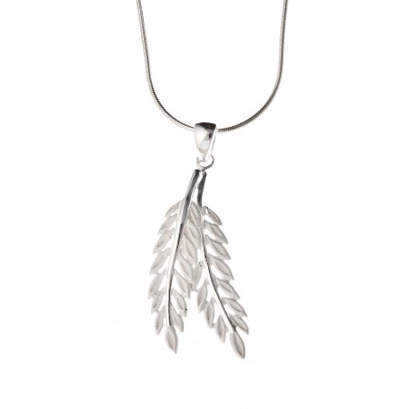 Collier argent 7,4g "plume" 45 cm