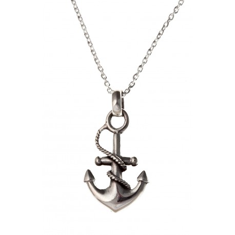 Collier argent 5,2g "ancre marine" 45 cm