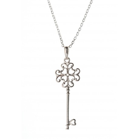 Collier argent 3,9g "clé" 50 cm