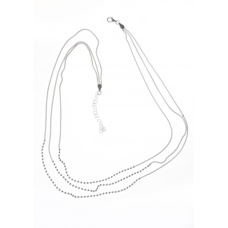 Collier argent 8,2g 3 rangs 42+5 cm