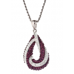 Collier argent rhodié 8,9g avec cristal preciosa 45 cm