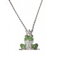 Collier argent rhodié 7,4g "grenouille" avec cristal preciosa 45 cm