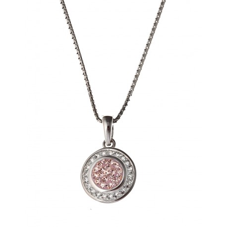 Collier argent rhodié 4,2g avec cristal preciosa 40 cm