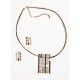 Parure fantaisie collier 42+5 cm cable marron + boucles d'oreille assorties