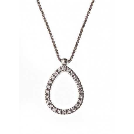 Collier argent rhodié 4g zircons  42+3 cm