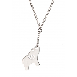 Collier argent rhodié 3,7g "éléphant" 36+5 cm