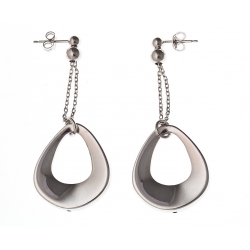 Boucles d'oreille argent rhodié 5,5g - chaine 2 cm